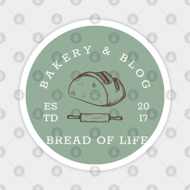 Bread of Life Bakery & Blog | Brown & White Logo Magnet by Bread of Life Bakery & Blog